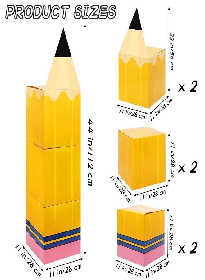 Aneco 6 Pieces Back to School Pencil Favor Boxes 11 Inch Big Pencil Party Favor Boxes Welcome Back to School Theme Gift Candy Treat Boxes for School Classroom Party Decoration Supplies - Image 2
